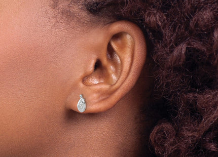 Sterling silver diamond earrings, another view