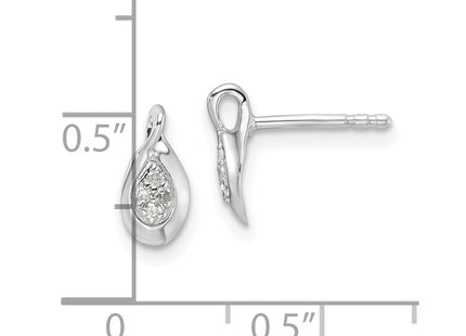 Sterling silver diamond earrings, further view