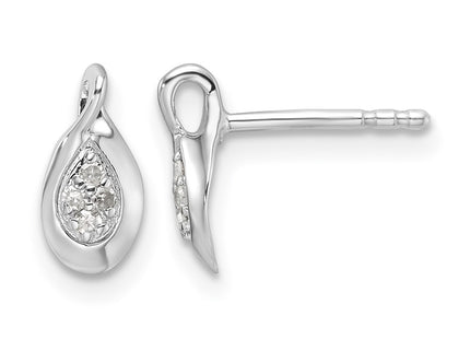 Sterling silver diamond earrings