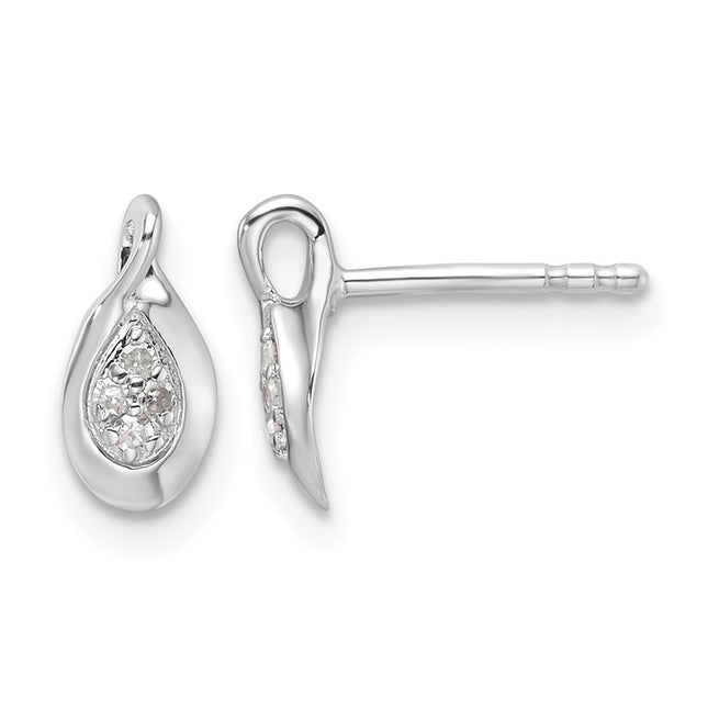 Sterling silver diamond earrings