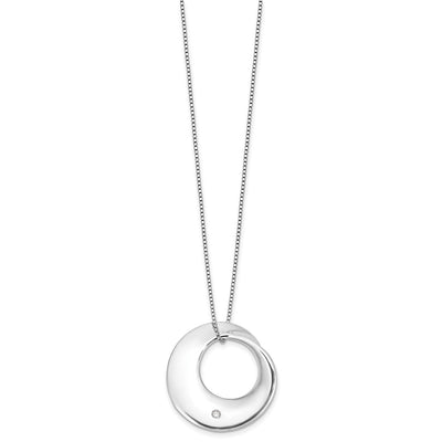 White Ice Sterling Silver Rhodium-plated Diamond Circle Necklace plus Extender