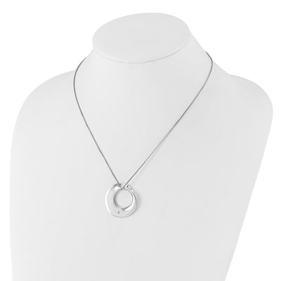 White Ice Sterling Silver Rhodium-plated Diamond Circle Necklace plus Extender