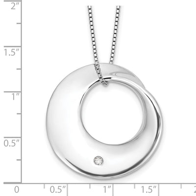 White Ice Sterling Silver Rhodium-plated Diamond Circle Necklace plus Extender