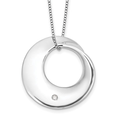 White Ice Sterling Silver Rhodium-plated Diamond Circle Necklace plus Extender