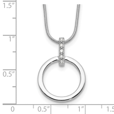 White Ice Sterling Silver Rhodium-plated Diamond Open Circle Necklace plus Extender