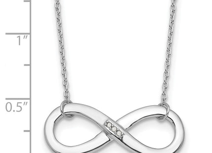Sterling silver diamond infinity necklace, further view