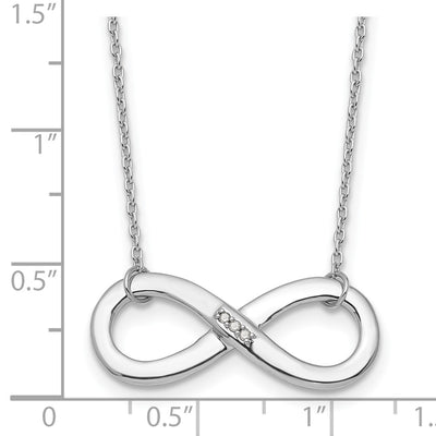 White Ice Sterling Silver Rhodium-plated Diamond Infinity Necklace, 18 x 27.5mm