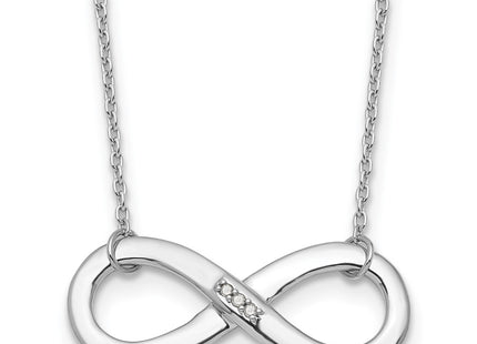 Sterling silver diamond infinity necklace