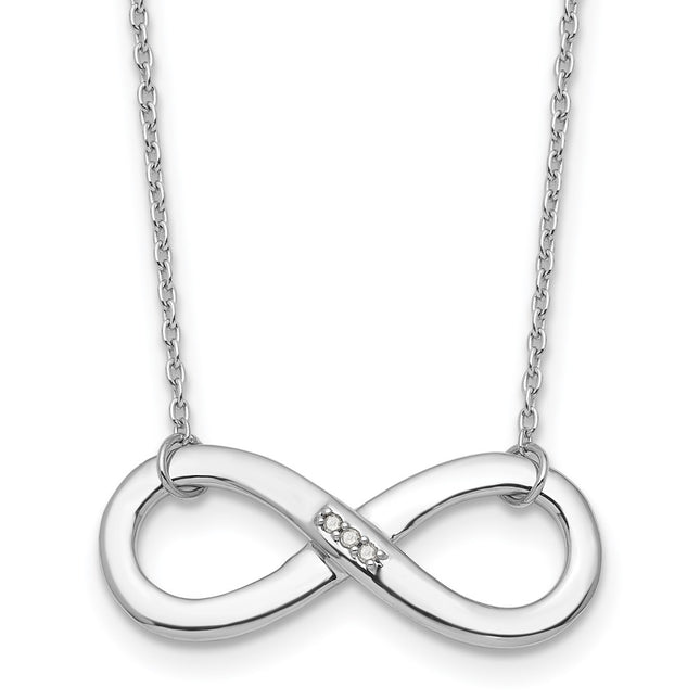 White Ice Sterling Silver Rhodium-plated Diamond Infinity Necklace, 18 x 27.5mm