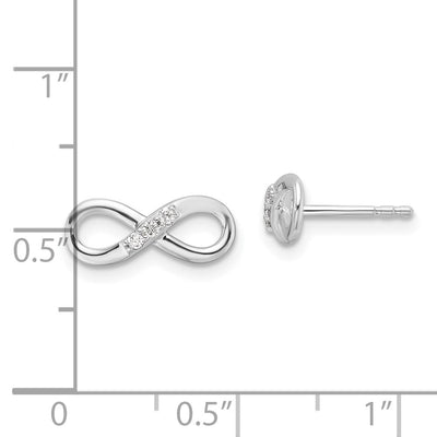 White Ice Sterling Silver Rhodium-plated Diamond Infinity Post Earrings