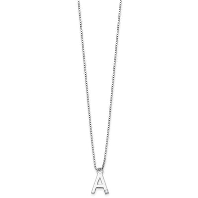 White Ice Sterling Silver Rhodium-plated Diamond Letter A Initial Necklace plus Extender