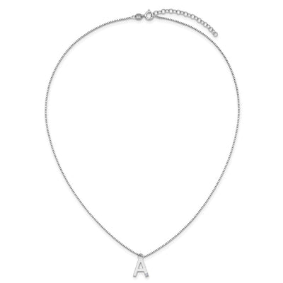 White Ice Sterling Silver Rhodium-plated Diamond Letter A Initial Necklace plus Extender