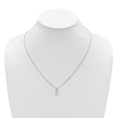 White Ice Sterling Silver Rhodium-plated Diamond Letter E Initial Necklace plus Extender
