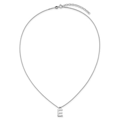 White Ice Sterling Silver Rhodium-plated Diamond Letter E Initial Necklace plus Extender