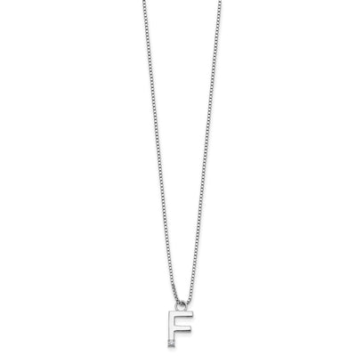 White Ice Sterling Silver Rhodium-plated Diamond Letter F Initial Necklace plus Extender
