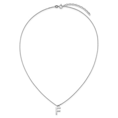 White Ice Sterling Silver Rhodium-plated Diamond Letter F Initial Necklace plus Extender