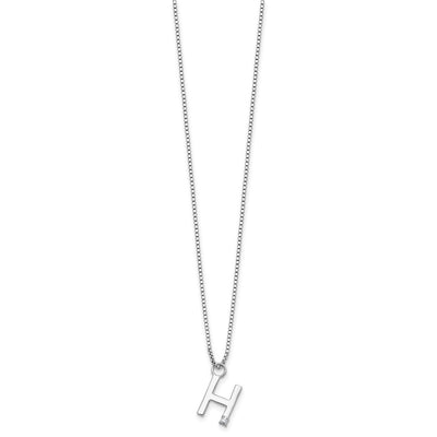 White Ice Sterling Silver Rhodium-plated Diamond Letter H Initial Necklace plus Extender