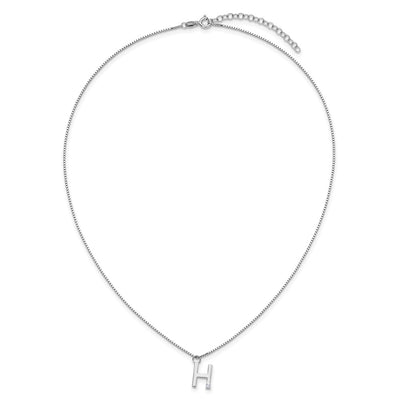 White Ice Sterling Silver Rhodium-plated Diamond Letter H Initial Necklace plus Extender