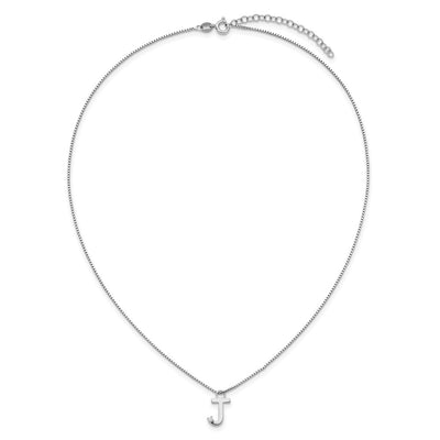 White Ice Sterling Silver Rhodium-plated Diamond Letter J Initial Necklace plus Extender