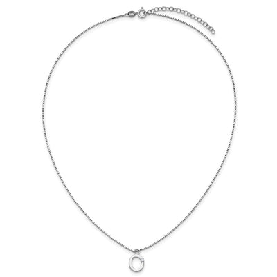 White Ice Sterling Silver Rhodium-plated Diamond Letter O Initial Necklace plus Extender