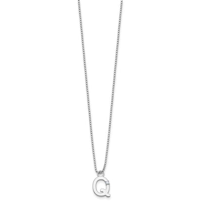 White Ice Sterling Silver Rhodium-plated Diamond Letter Q Initial Necklace plus Extender