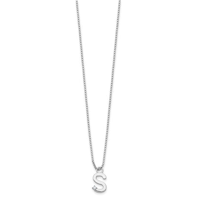 White Ice Sterling Silver Rhodium-plated Diamond Letter S Initial Necklace plus Extender