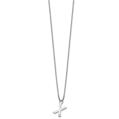 White Ice Sterling Silver Rhodium-plated Diamond Letter X Initial Necklace plus Extender