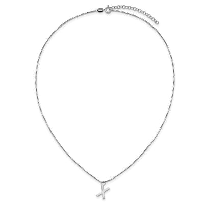 White Ice Sterling Silver Rhodium-plated Diamond Letter X Initial Necklace plus Extender