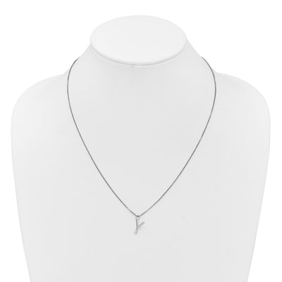 White Ice Sterling Silver Rhodium-plated Diamond Letter Y Initial Necklace plus Extender