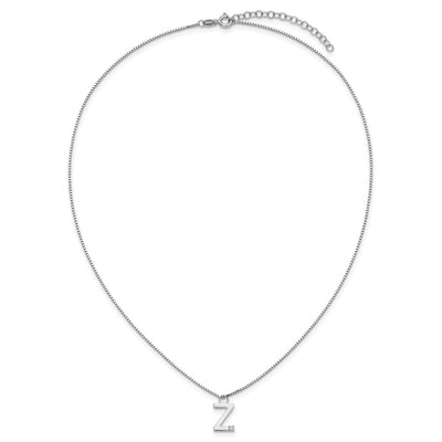 White Ice Sterling Silver Rhodium-plated Diamond Letter Z Initial Necklace plus Extender