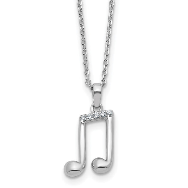 Sterling silver diamond necklace