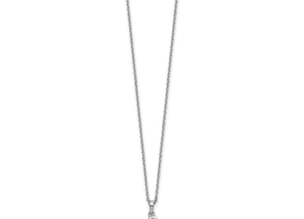 White Ice Sterling Silver Rhodium-plated Diamond Music Note Necklace plus Extender (Style QW595-18)