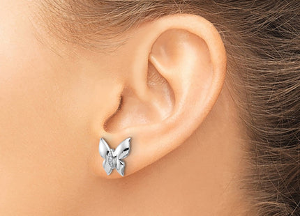 Sterling silver diamond butterfly earrings, another view