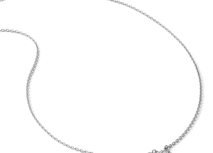 White Ice Sterling Silver Rhodium-plated Beaded Circle with Diamond Necklace plus Extender