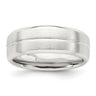 Sterling Silver Brushed Domed Grooved Fancy Band Size 11.5