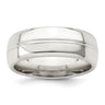 Sterling Silver Polished Domed Grooved Fancy Band Size 10