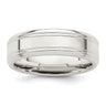 Sterling Silver Polished Flat Grooved Beveled Edge Fancy Band Size 11