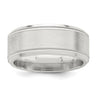 Sterling Silver Brushed Flat Milgrain Beveled Edge Fancy Band Size 13