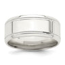 Sterling Silver Polished Flat Milgrain Beveled Edge Fancy Band Size 12