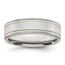 Sterling Silver Brushed Flat Milgrain Grooved Edge Fancy Band Size 13.5