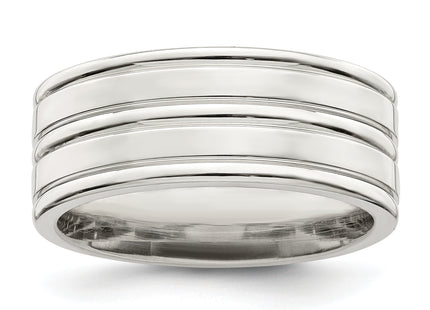 Sterling Silver Polished 5-Row Fancy Band