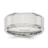 Sterling Silver Brushed Flat Beveled Edge Fancy Band Size 12.5
