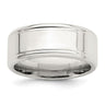 Sterling Silver Polished Flat Beveled Edge Fancy Band Size 8