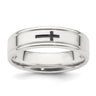 Sterling Silver Enamel Cross Fancy Band Size 13.5