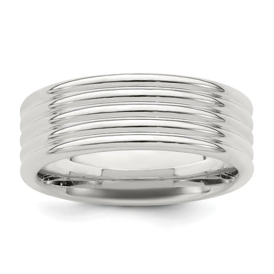 Sterling Silver Polished 5-Row Fancy Band