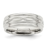 Sterling Silver Polished Flat Intertwined Design Beveled Edge Fancy Band Size 13