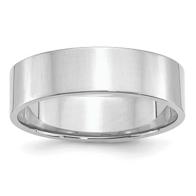 Sterling Silver Rhodium-plated Flat Band