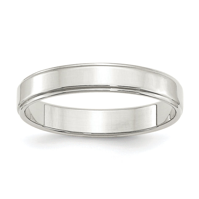 Sterling Silver Flat with Step Edge Band