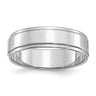 SS Rhodium-plated Flat w/ Step Edge Size 4.5 Band