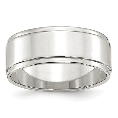 Sterling Silver Flat with Step Edge Band